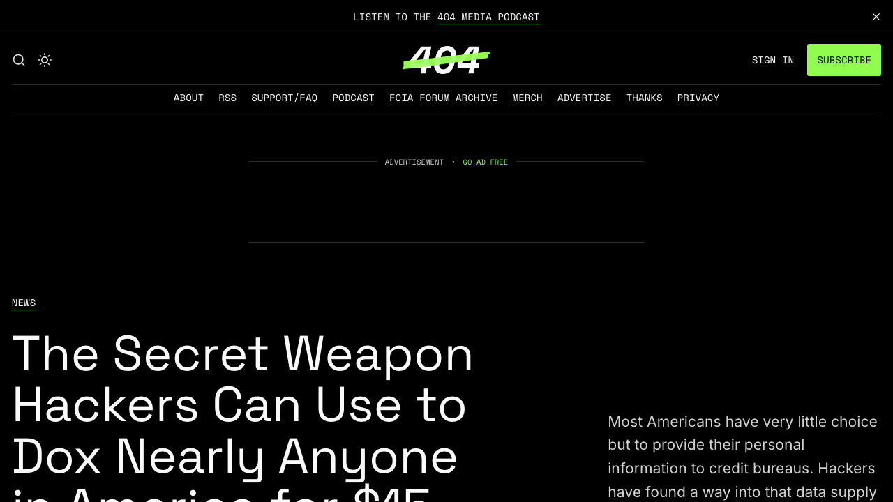 404media.co — The Secret Weapon Hackers Can Use To Dox Nearly Anyone In America For 15 Tlo Usinfosearch Transunion previ