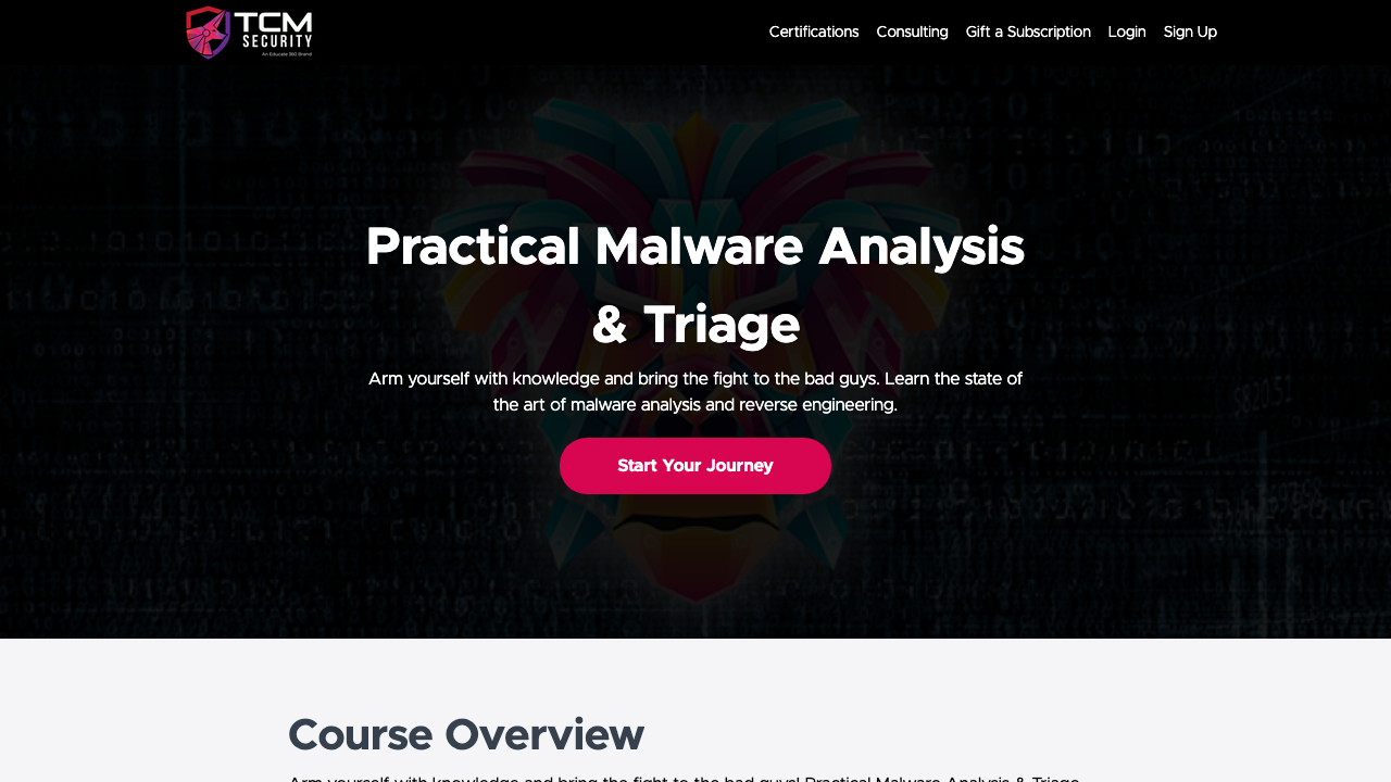 academy.tcm-sec.com — P – Practical Malware Analysis Triage preview