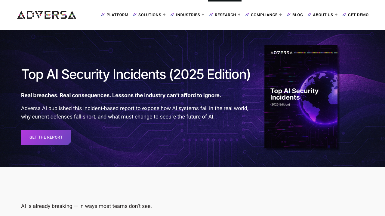adversa.ai — Top Ai Security Incidents Report 2025 Edition preview