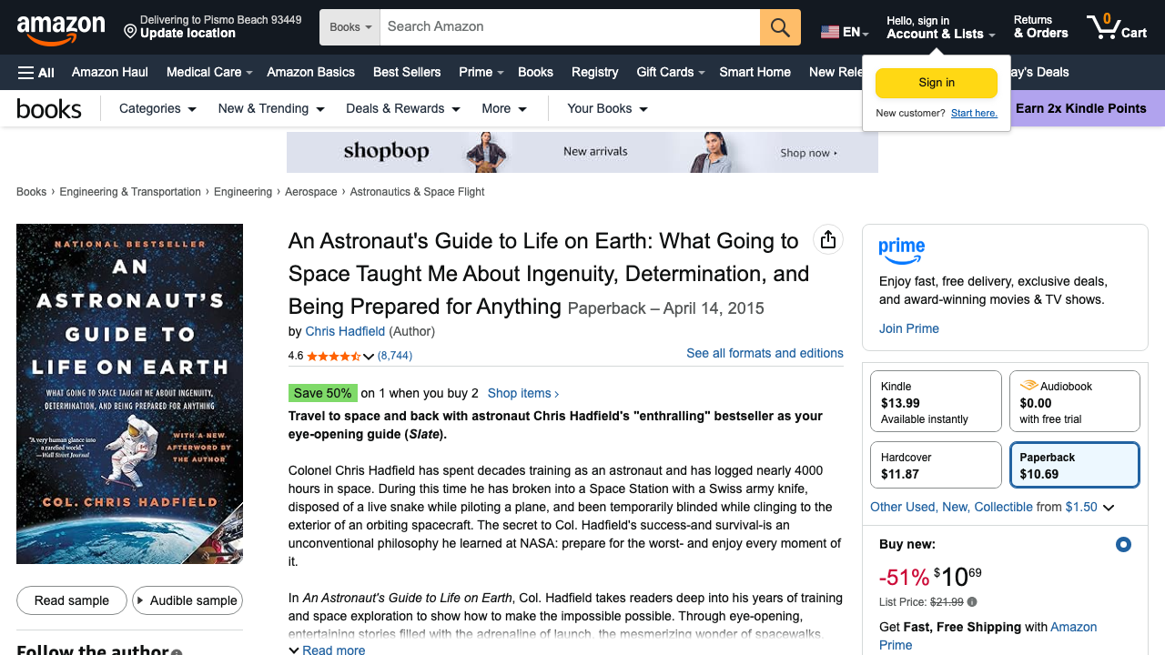 amazon.com — Astronauts Guide Life Earth Determination – Dp – 0316253030 preview