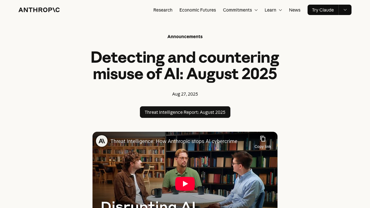 anthropic.com — News – Detecting Countering Misuse Aug 2025 preview