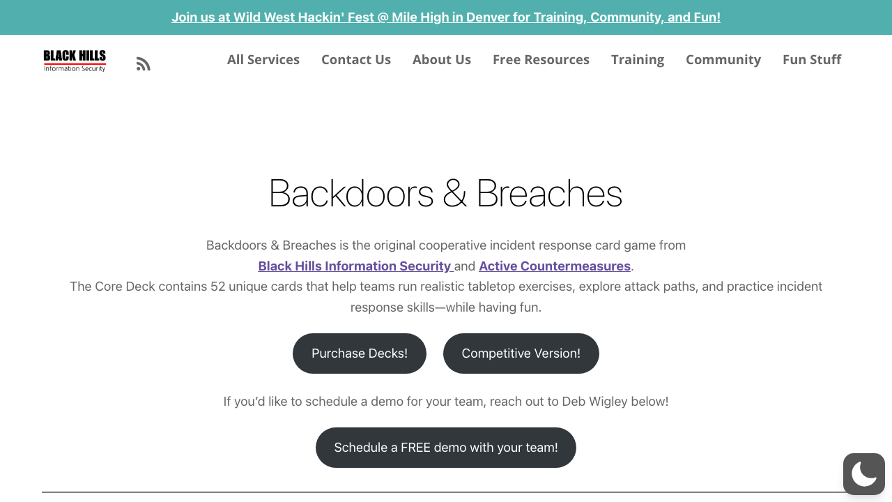 blackhillsinfosec.com — Tools – Backdoorsandbreaches preview
