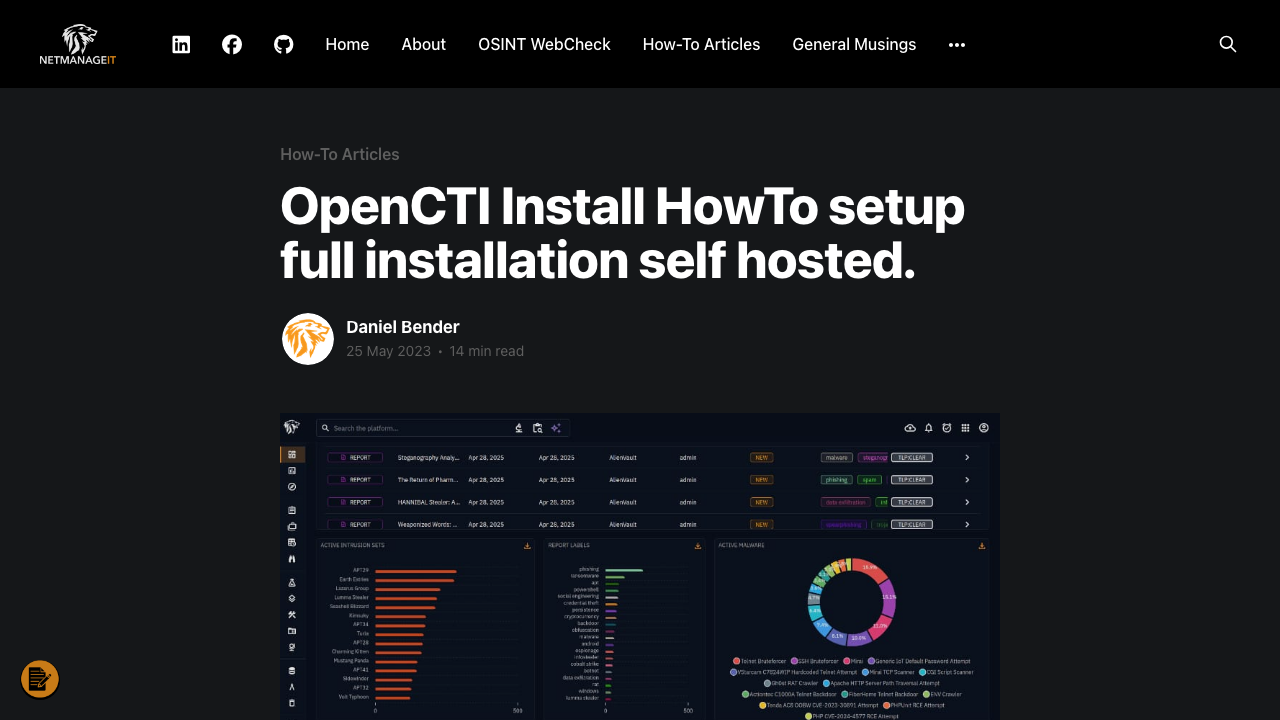 blog.netmanageit.com — Opencti Installation Howto preview