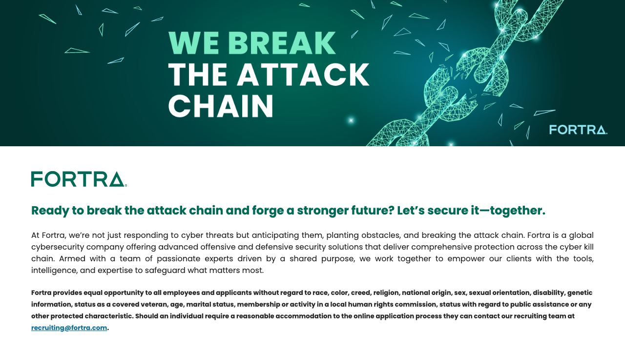 boards.greenhouse.io — Fortra preview
