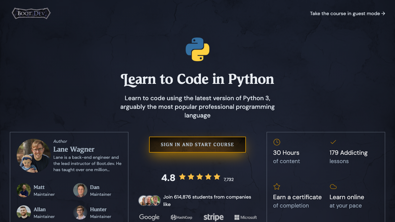 boot.dev — Courses – Learn Code Python preview