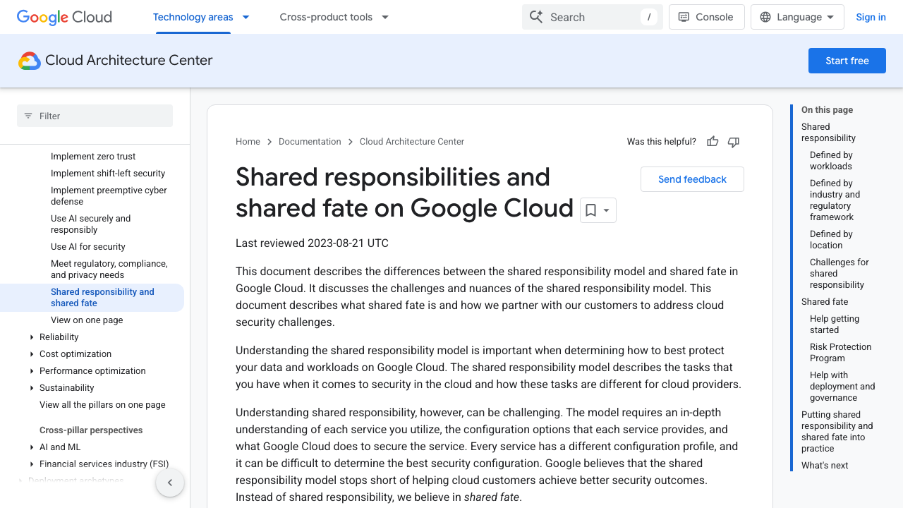 cloud.google.com — Architecture – Framework – Security – Shared Responsibility Shared Fate preview