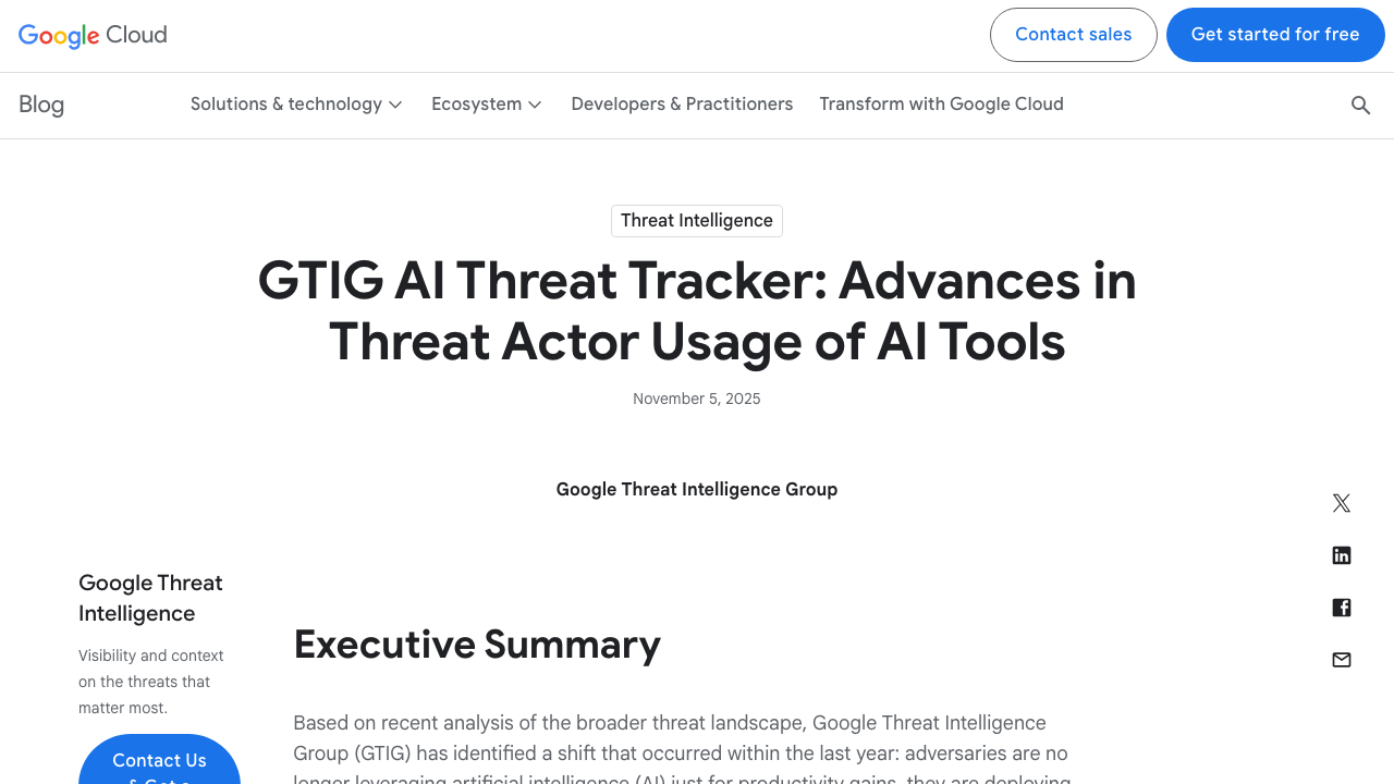 cloud.google.com — Blog – Topics – Threat Intelligence – Threat Actor Usage Of Ai Tools preview