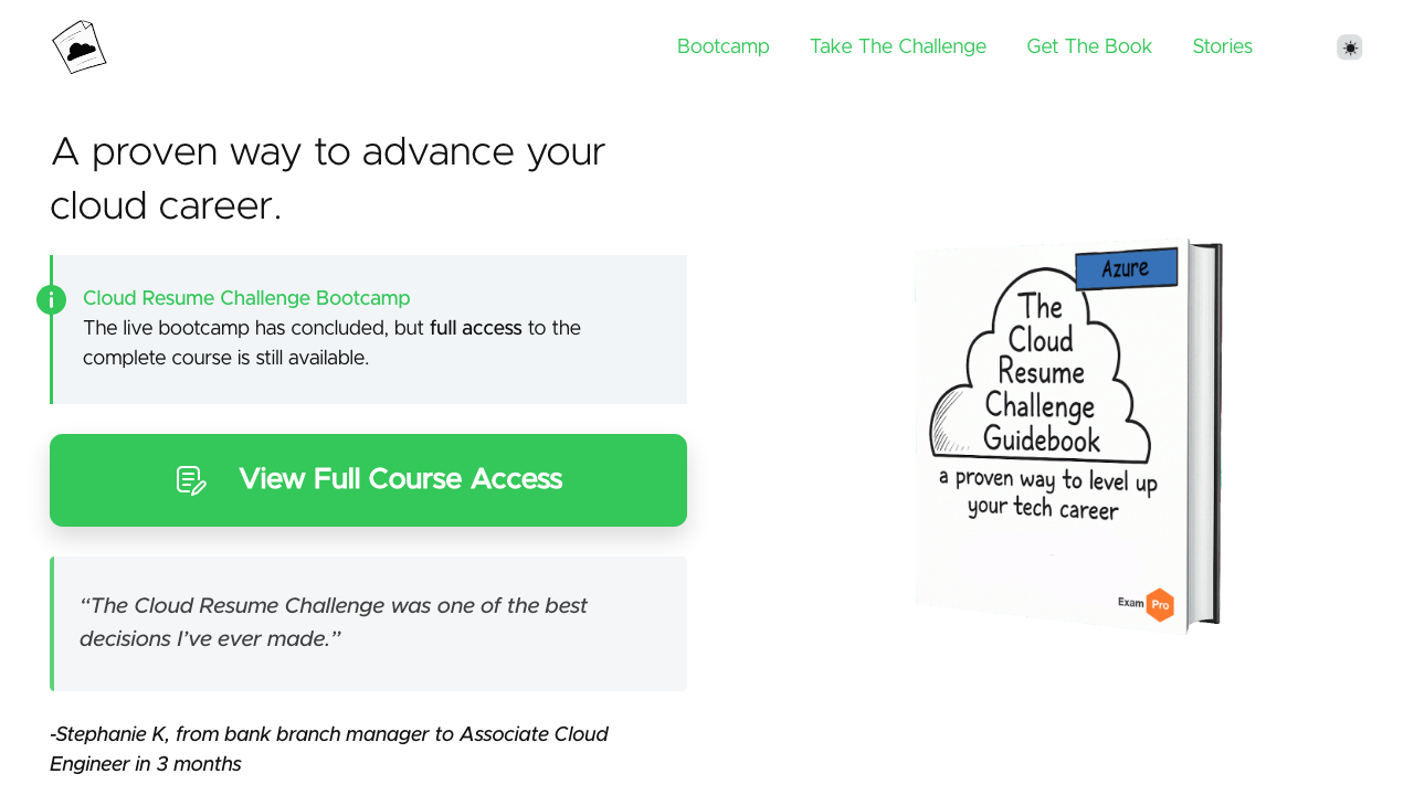 cloudresumechallenge.dev preview