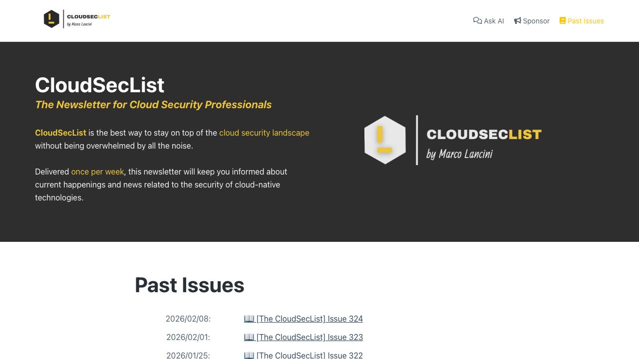 cloudseclist.com — Past Issues preview