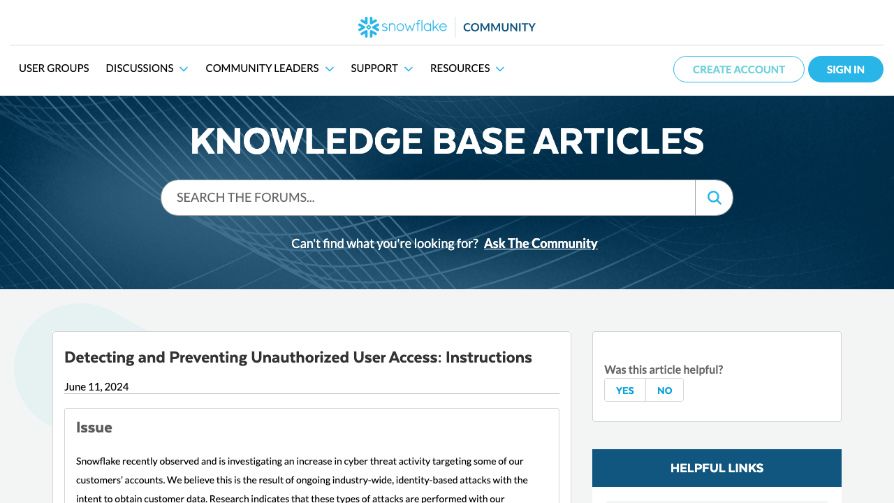 community.snowflake.com — S – Article – Communication Id 0108977 Additional Information preview