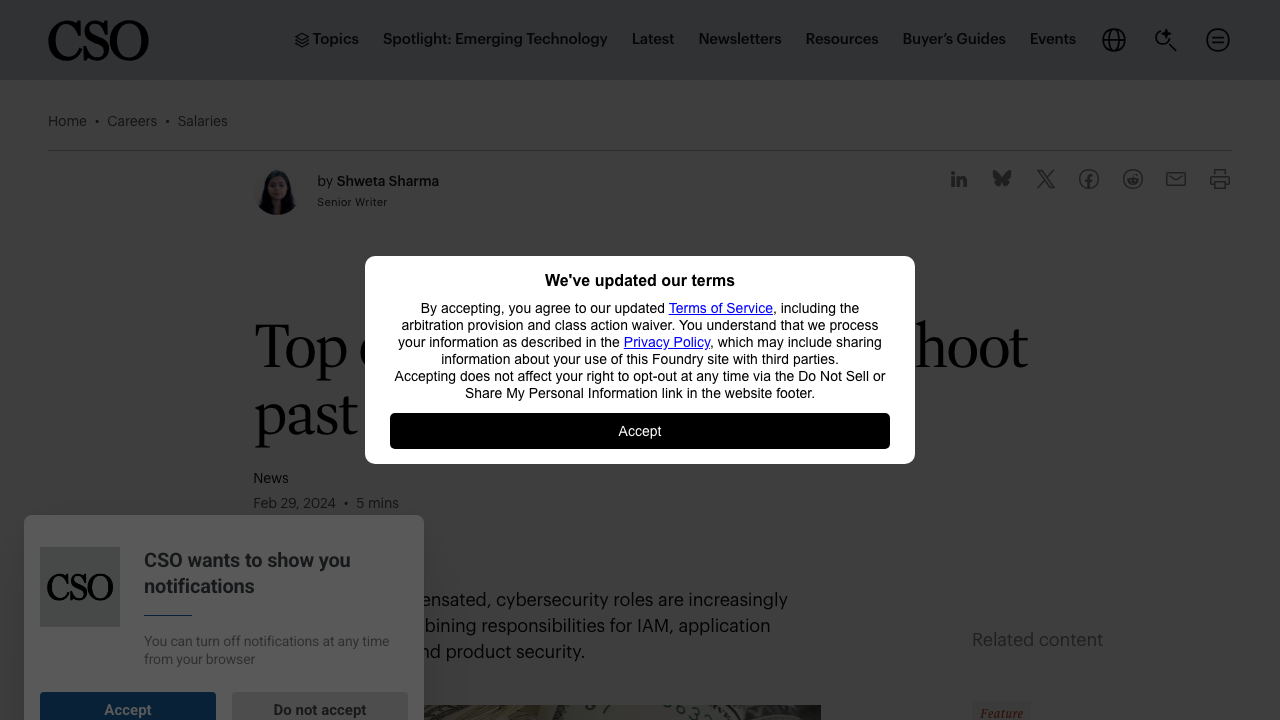 csoonline.com — Article – 1310710 – Top Cybersecurity Salaries Shoot Past 780K preview
