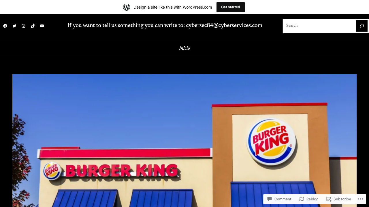 cybersec84.wordpress.com — 2023 – 08 – 04 – Burger King France Data Breach Sensitive Credentials Exposed preview