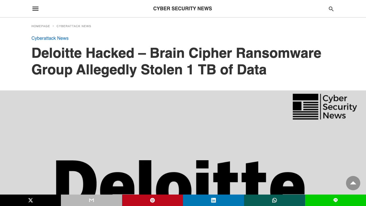 cybersecuritynews.com — Deloitte Hacked – Amp preview