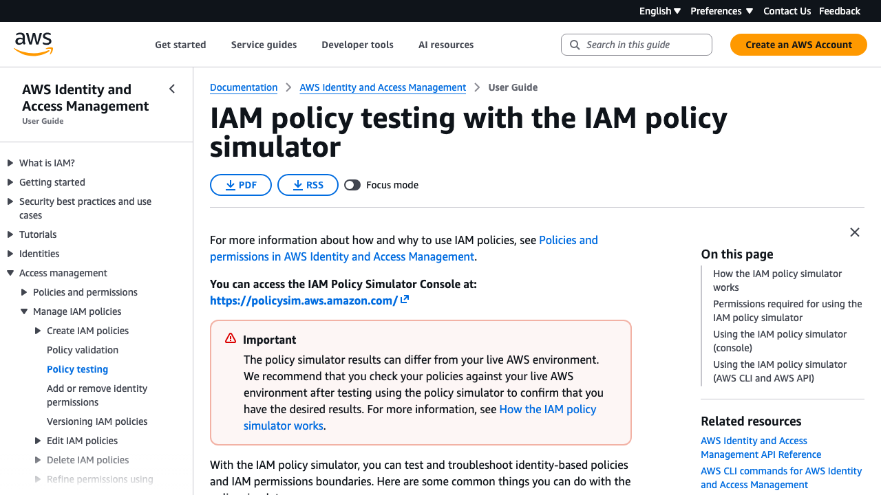 docs.aws.amazon.com — Iam – Latest – Userguide – Access Policies Testing Policies preview