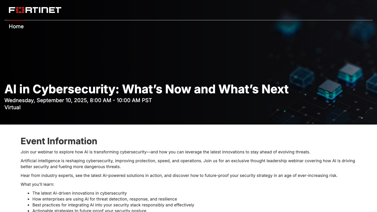 events.fortinet.com — Aisummit 2025 preview