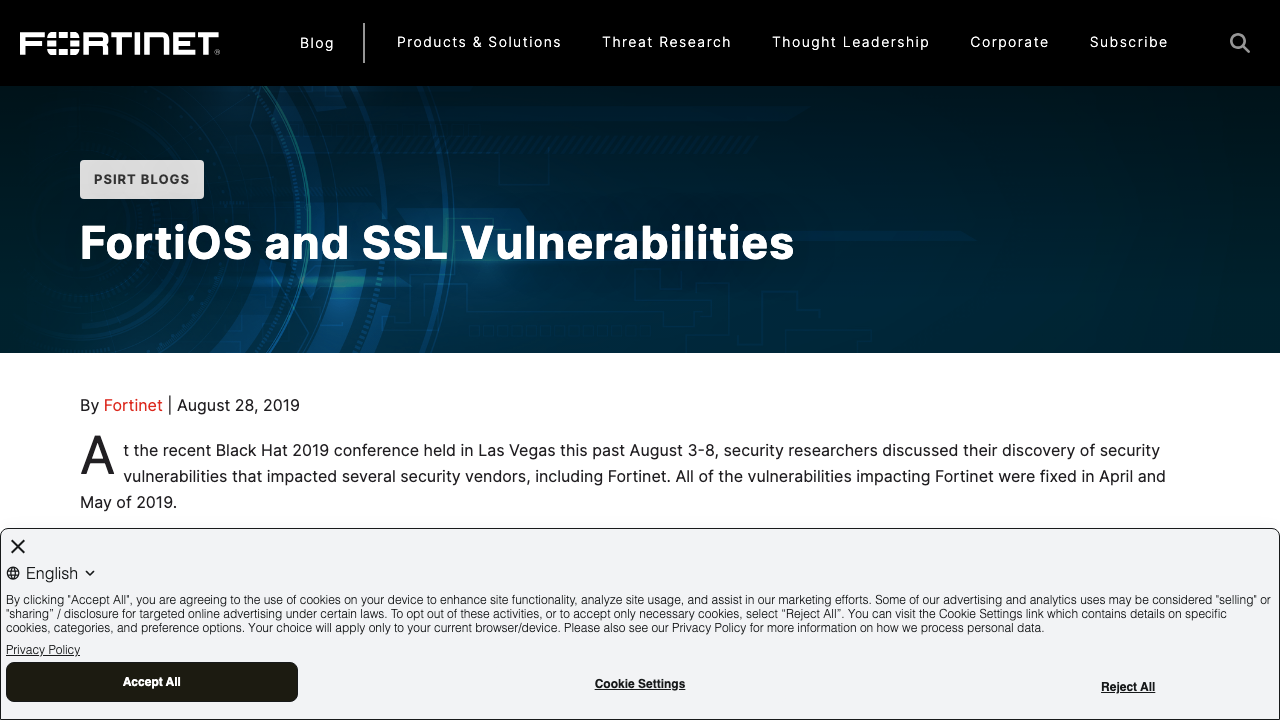 fortinet.com — Blog – Psirt Blogs – Fortios Ssl Vulnerability preview