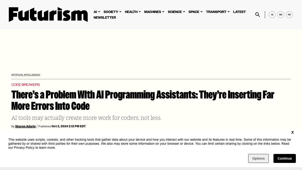 futurism.com — The Byte – Ai Programming Assistants Code Error preview