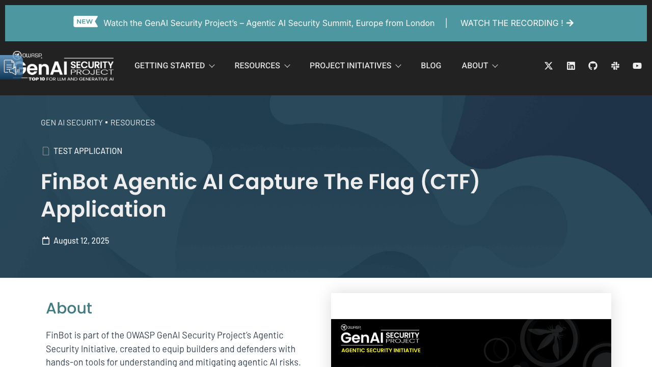 genai.owasp.org — Resource – Finbot Agentic Ai Capture The Flag Ctf Application preview