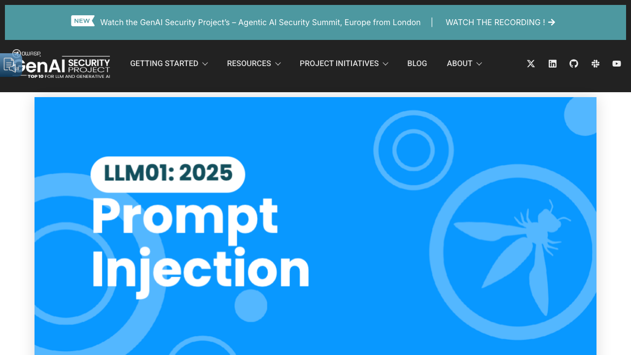 genai.owasp.org — Llmrisk – Llm01 Prompt Injection preview