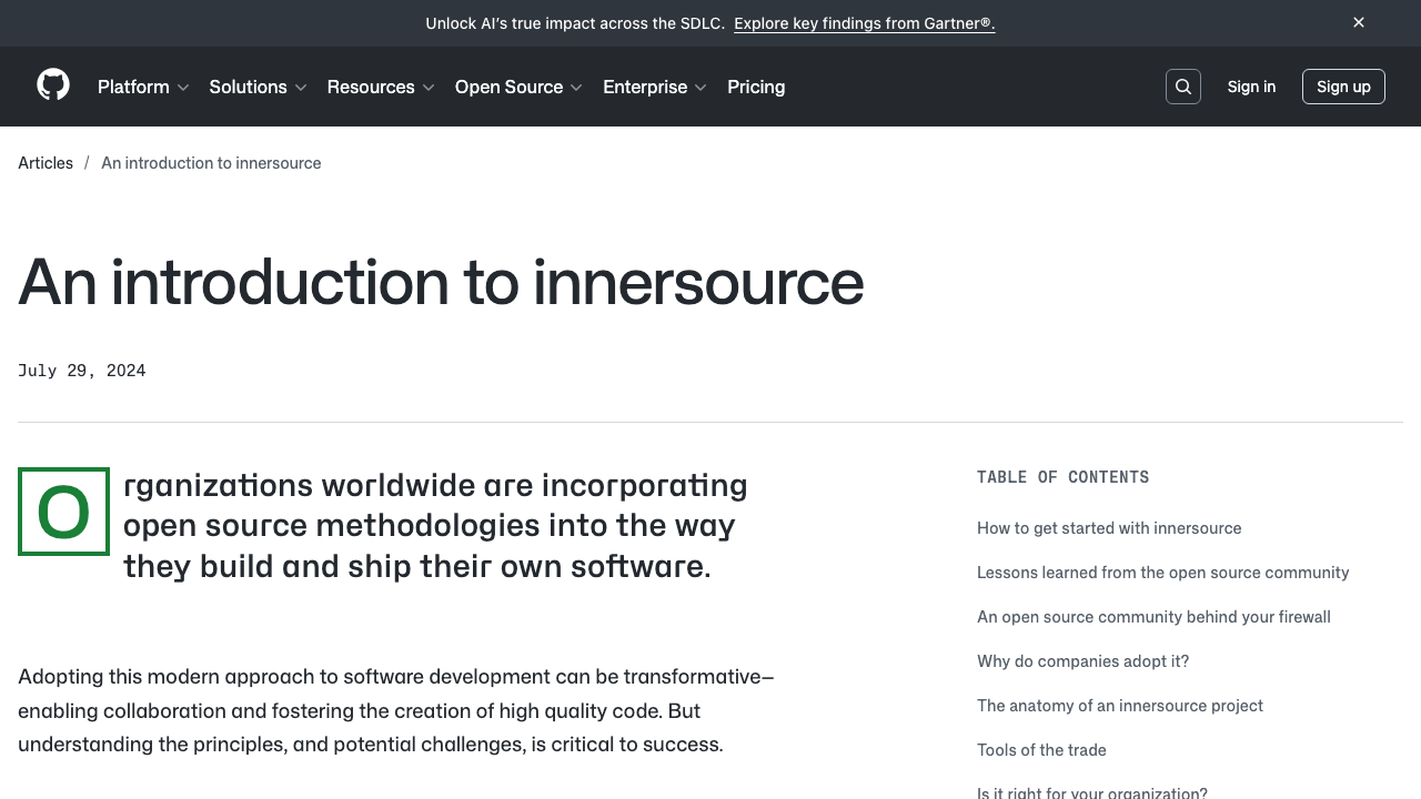 GitHub: resources – articles – innersource preview
