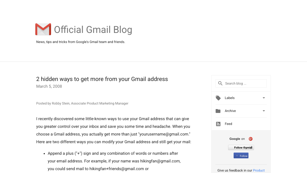 gmail.googleblog.com — 2008 – 03 – 2 Hidden Ways To Get More From Your preview