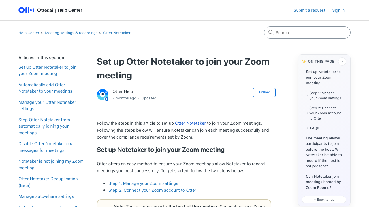 help.otter.ai — Hc – En Us – Articles – 19504911385495 Zoom Requirements For Otterpilot preview