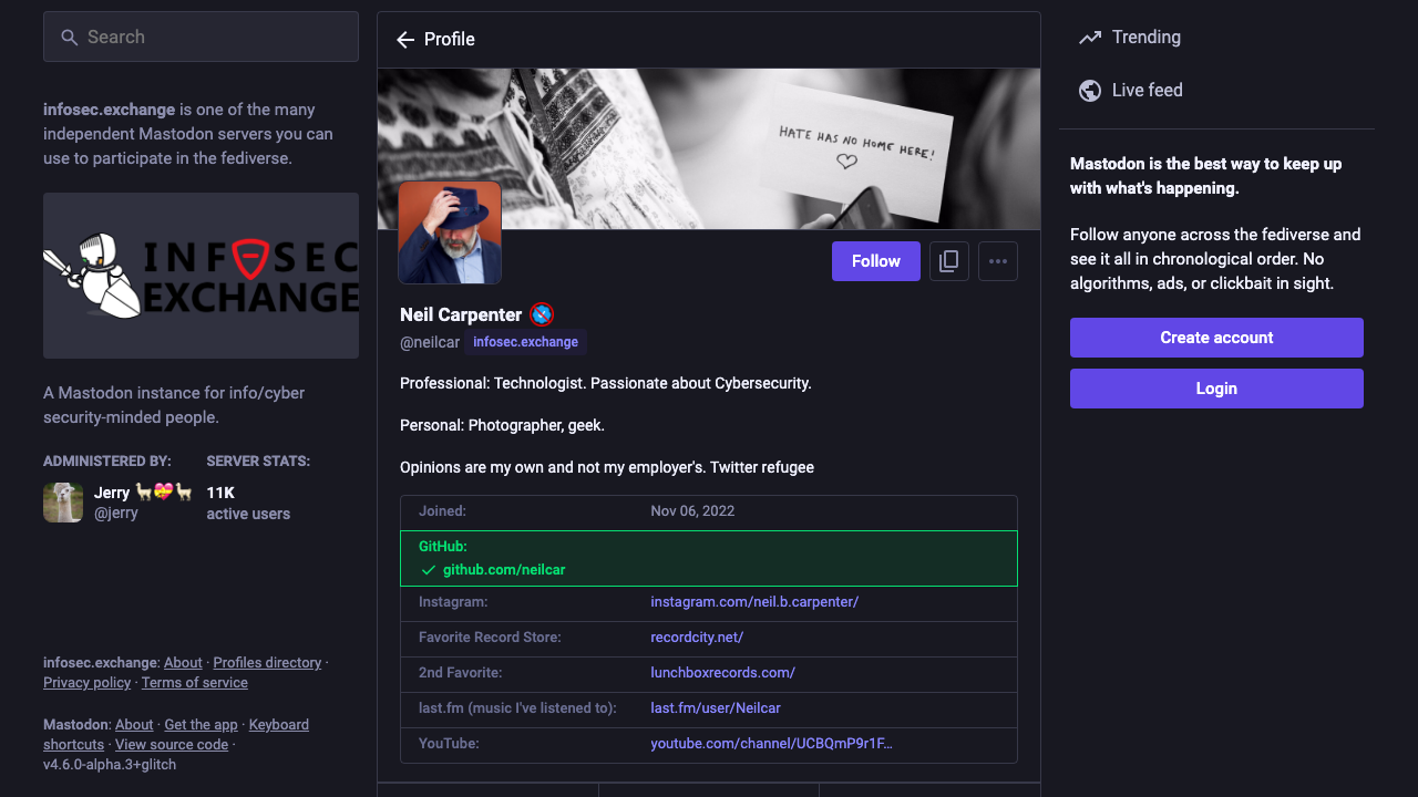 infosec.exchange — @Neilcar preview