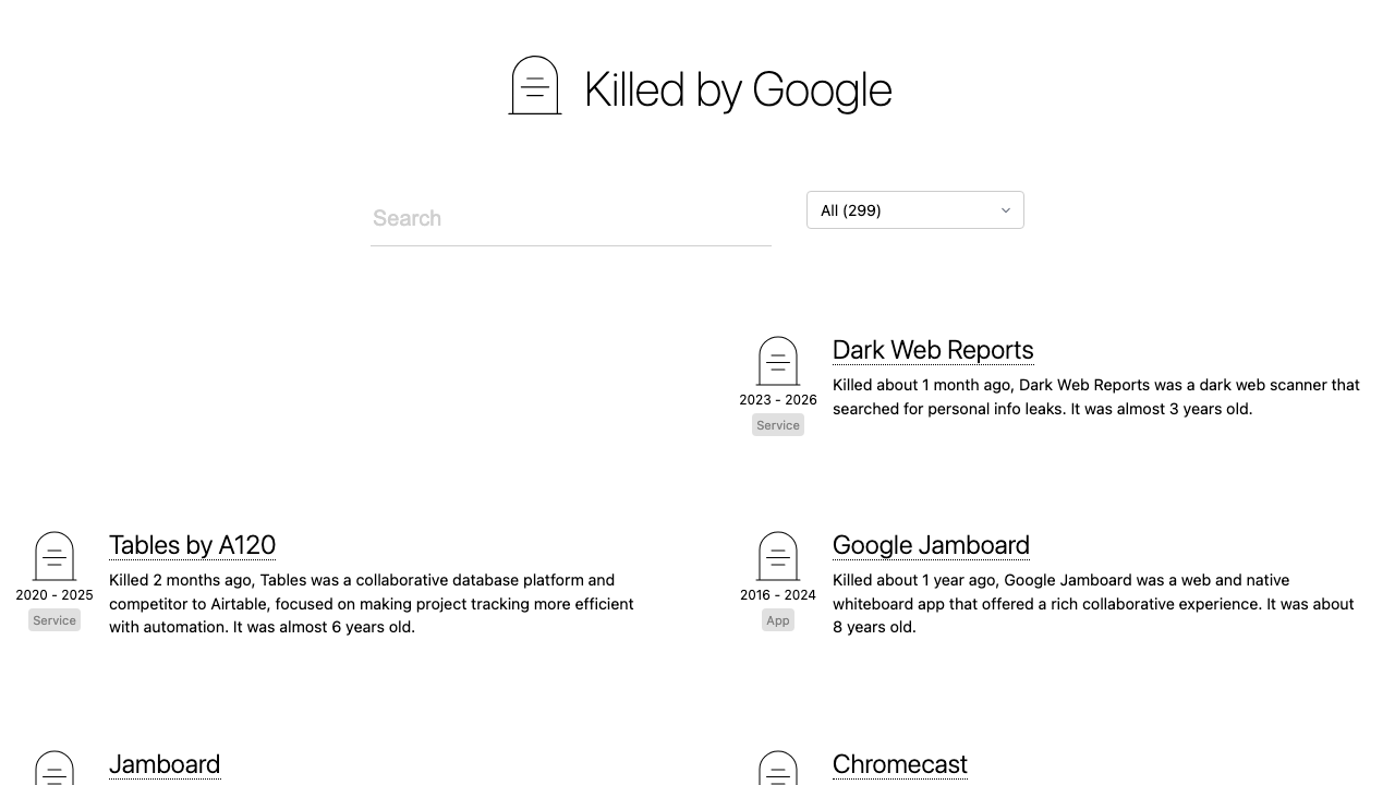 killedbygoogle.com preview