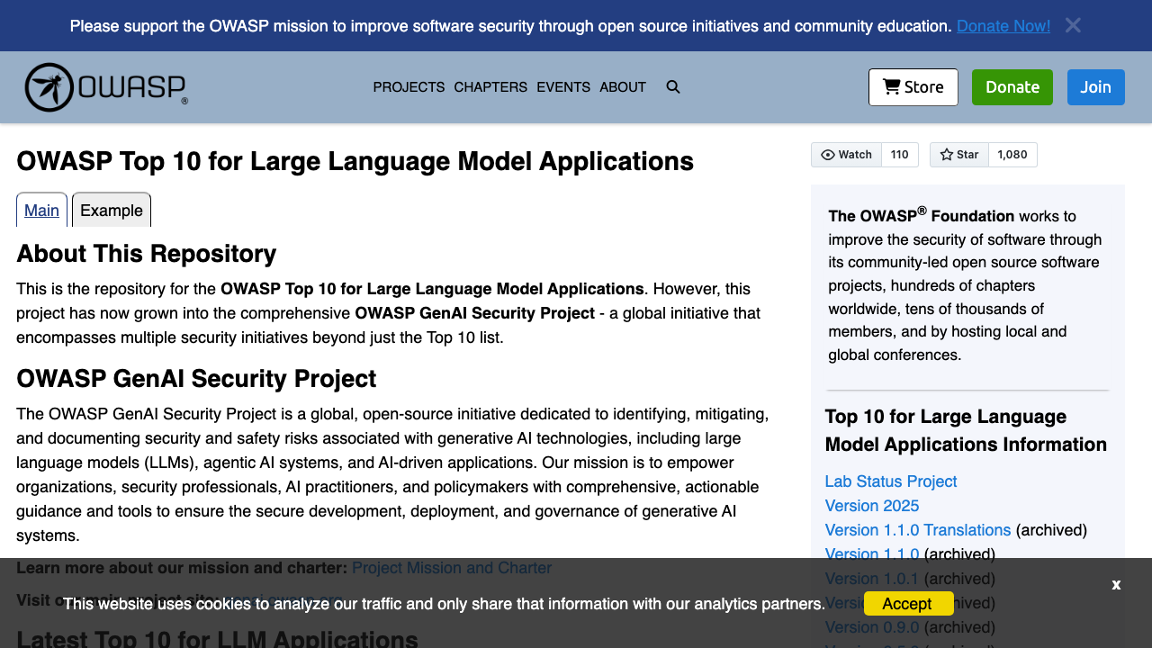 owasp.org — Www Project Top 10 For Large Language Model Applications preview