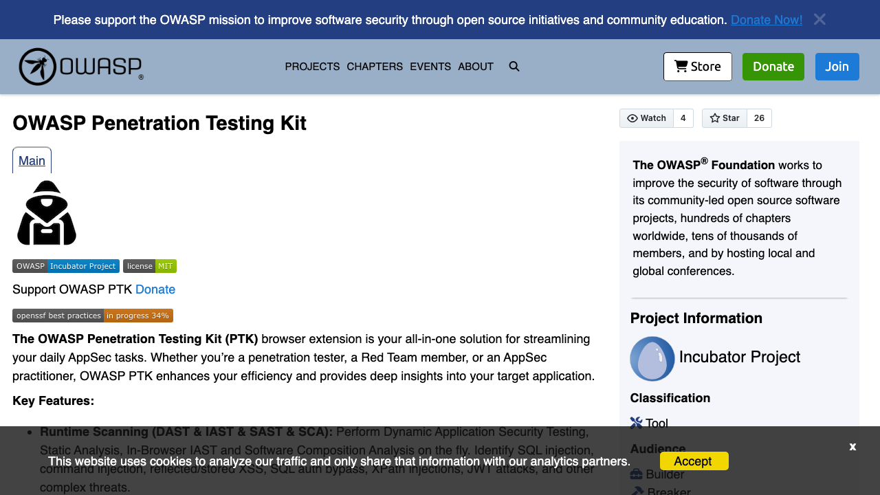 owasp.org — Www Project Penetration Testing Kit preview