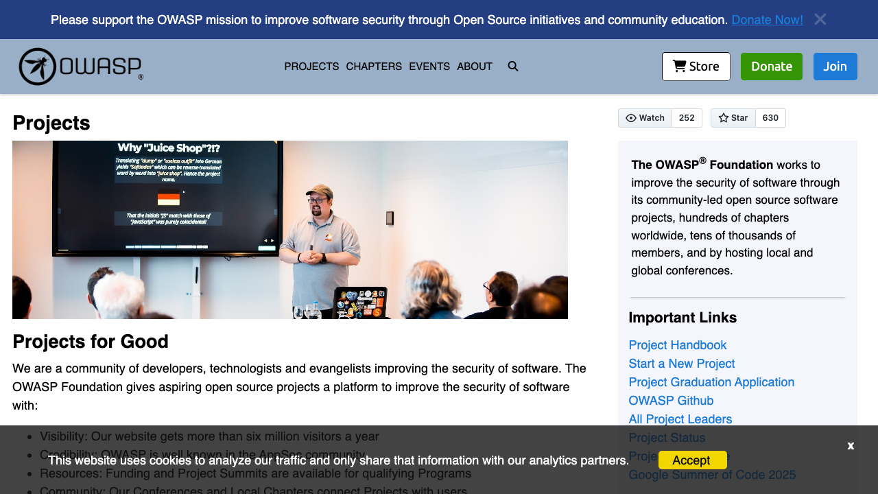 owasp.org — Projects preview