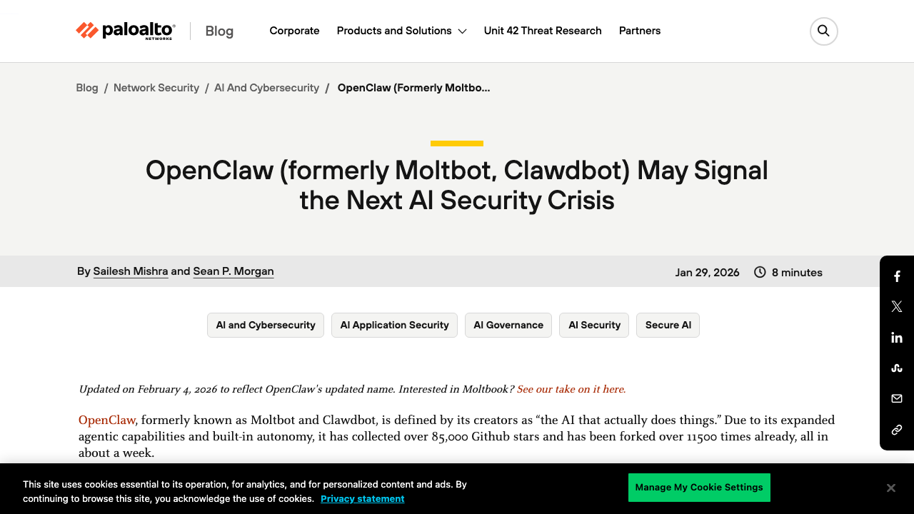paloaltonetworks.com — Blog – Network Security – Why Moltbot May Signal Ai Crisis preview