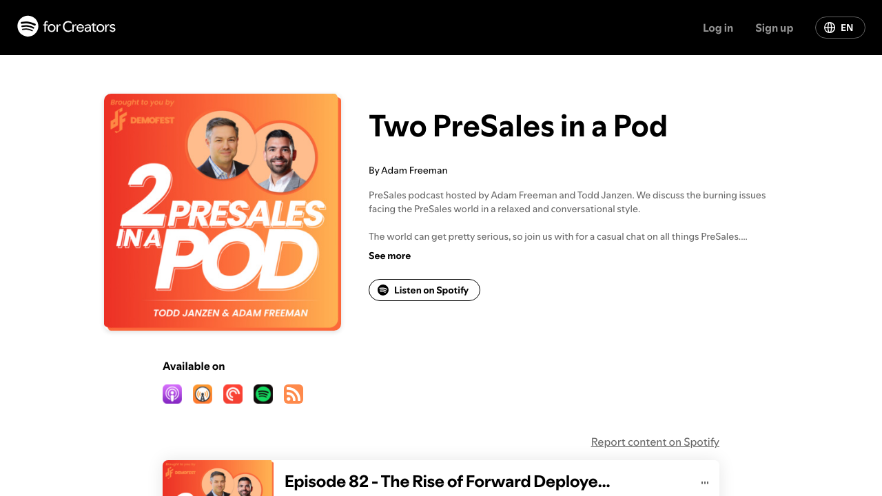 podcasters.spotify.com — Pod – Show – Presalesinapod preview