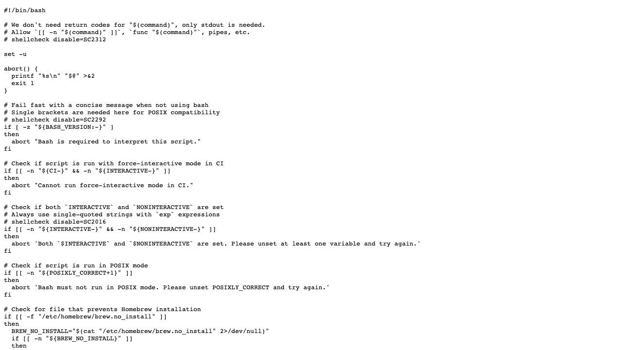 raw.githubusercontent.com — Homebrew – Install – Head – Install.Sh preview