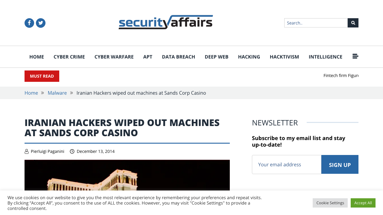 securityaffairs.com — 31039 – Malware – Iranian Hackers Wiped Sands Corp Casino preview