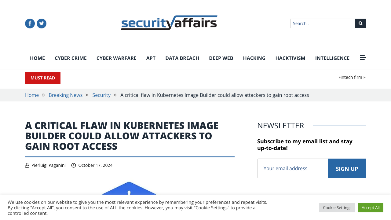 securityaffairs.com — 169919 – Security – Kubernetes Image Builder Critical Flaw preview