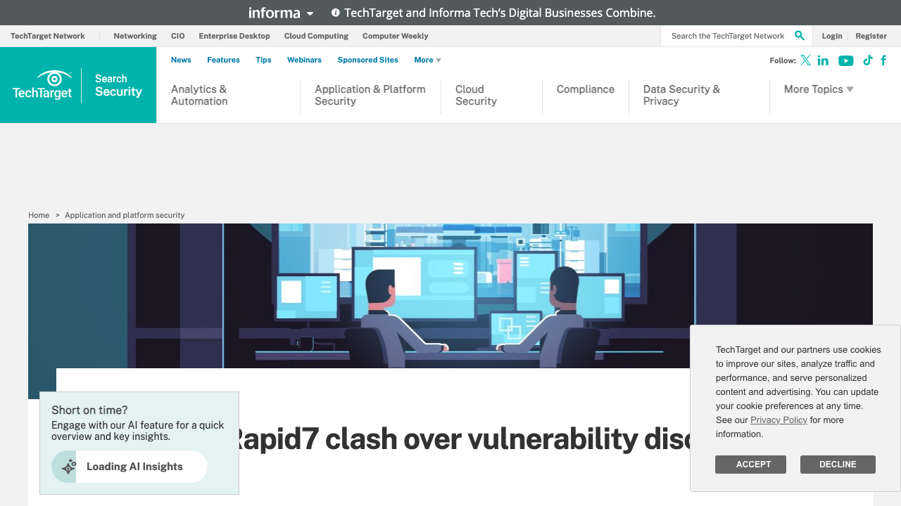 techtarget.com — Searchsecurity – Feature – Jetbrains Rapid7 Clash Over Vulnerability Disclosure Policies preview