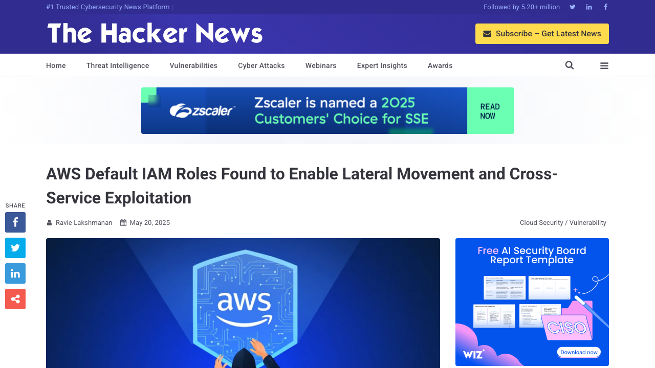 thehackernews.com — 2025 – 05 – Aws Default Iam Roles Found To Enable preview