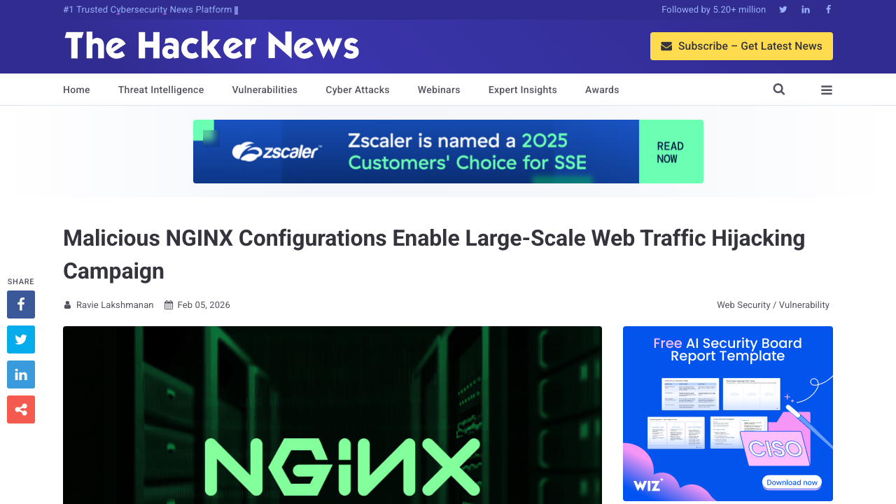 thehackernews.com — 2026 – 02 – Hackers Exploit React2Shell To Hijack preview