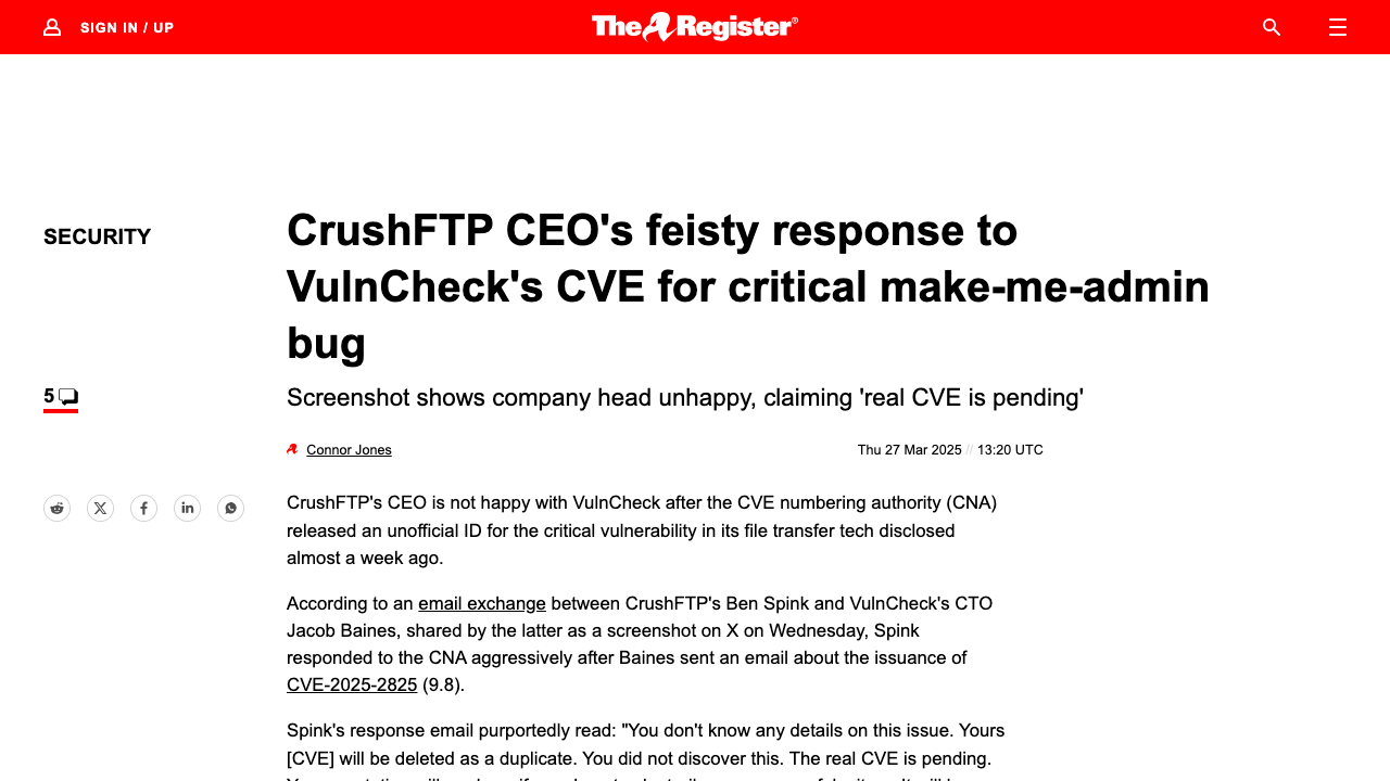 theregister.com — 2025 – 03 – 27 – Crushftp Cve preview