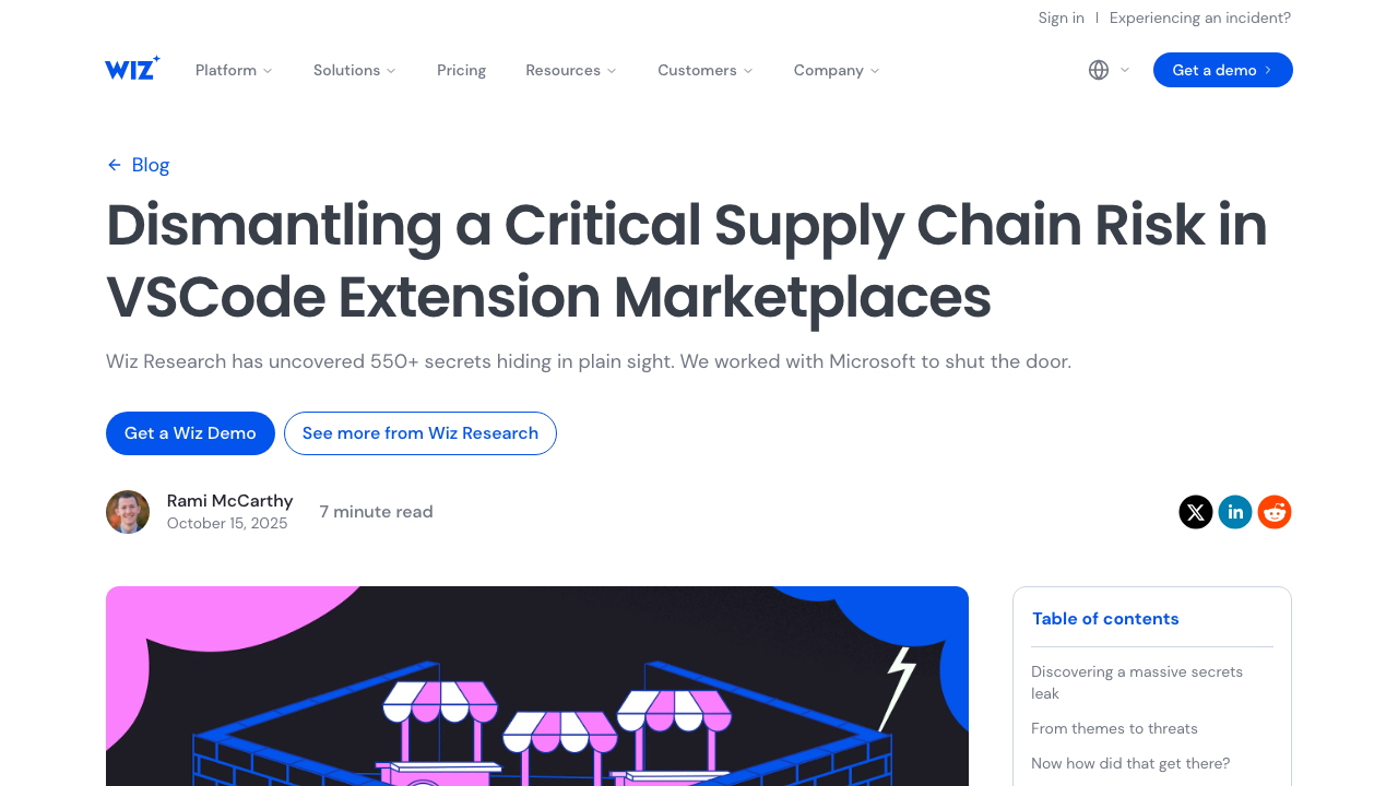wiz.io — Blog – Supply Chain Risk In Vscode Extension Marketplaces preview