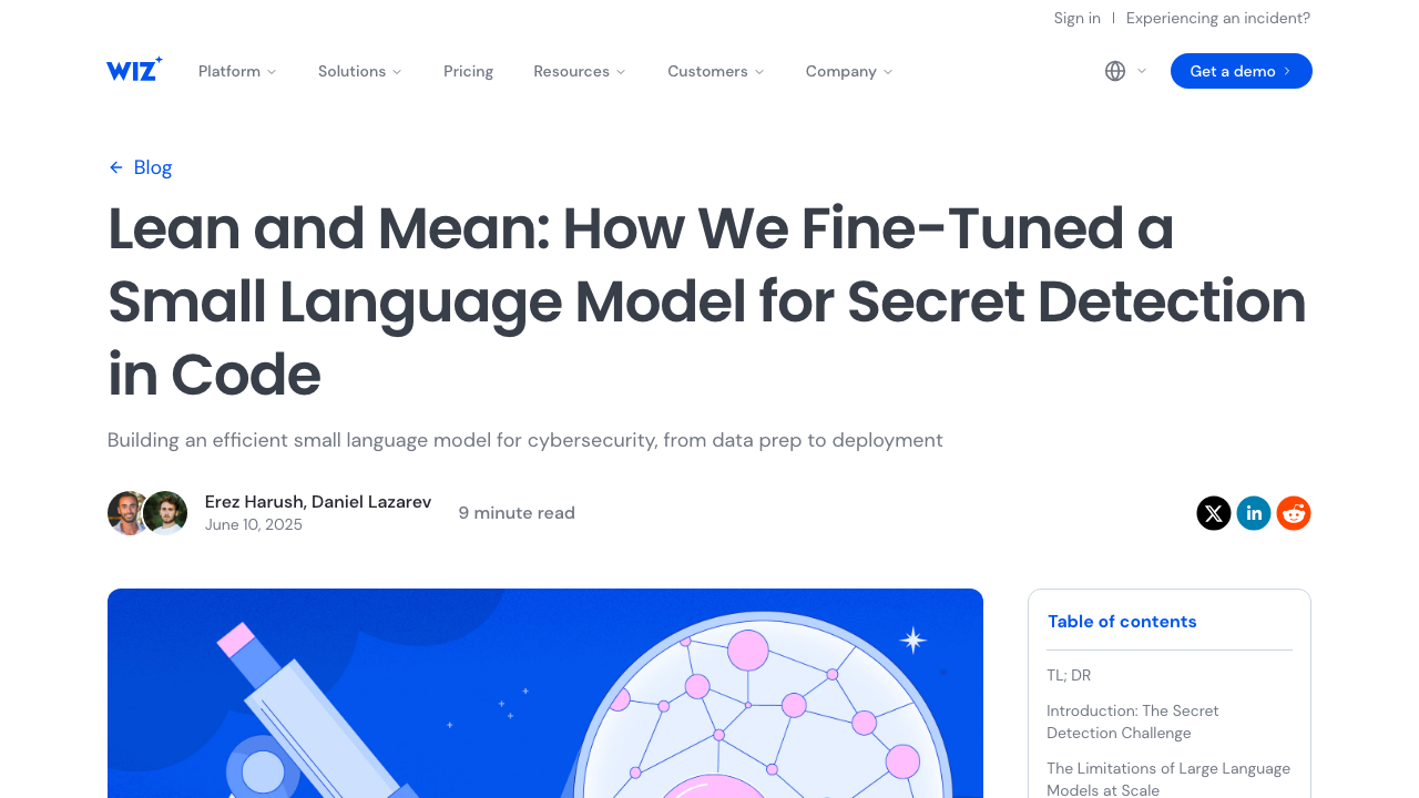 wiz.io — Blog – Small Language Model For Secrets Detection In Code preview
