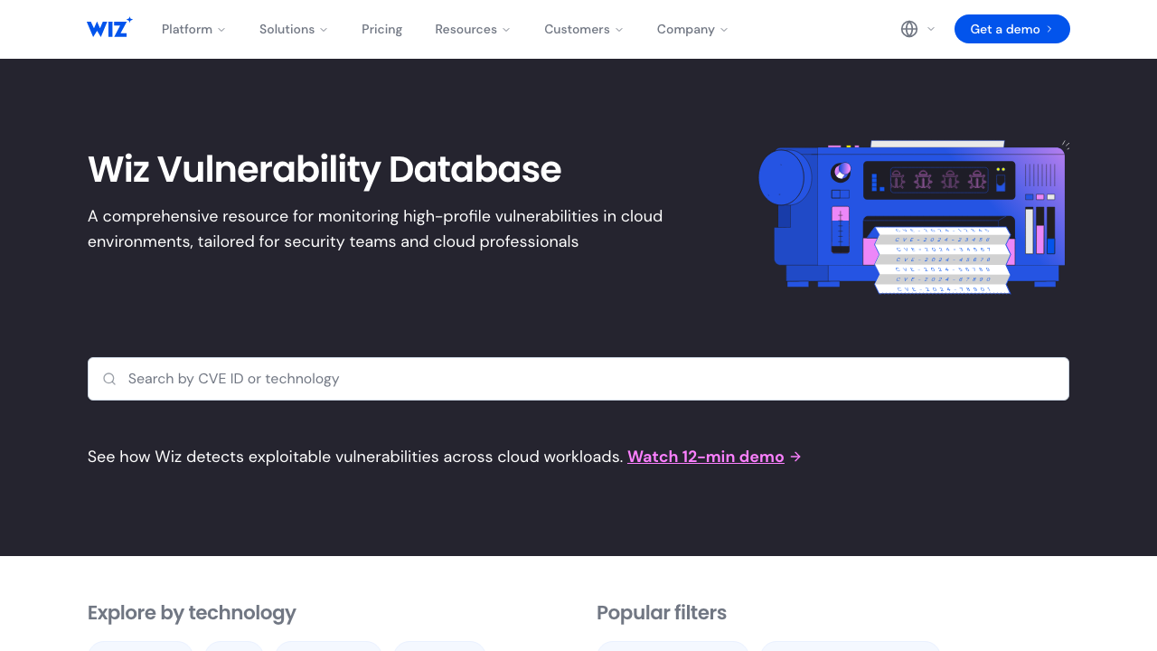 wiz.io — Vulnerability Database preview