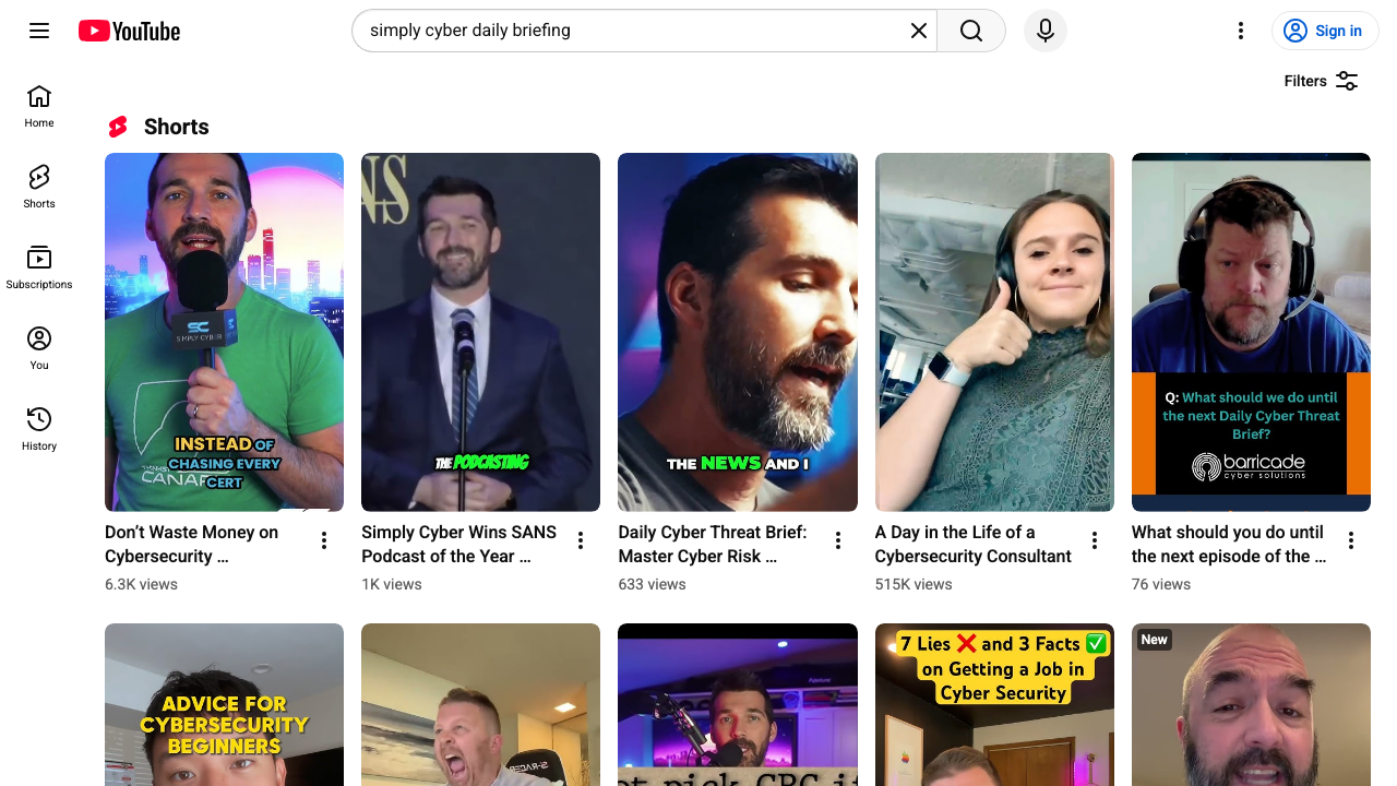 YouTube: results preview