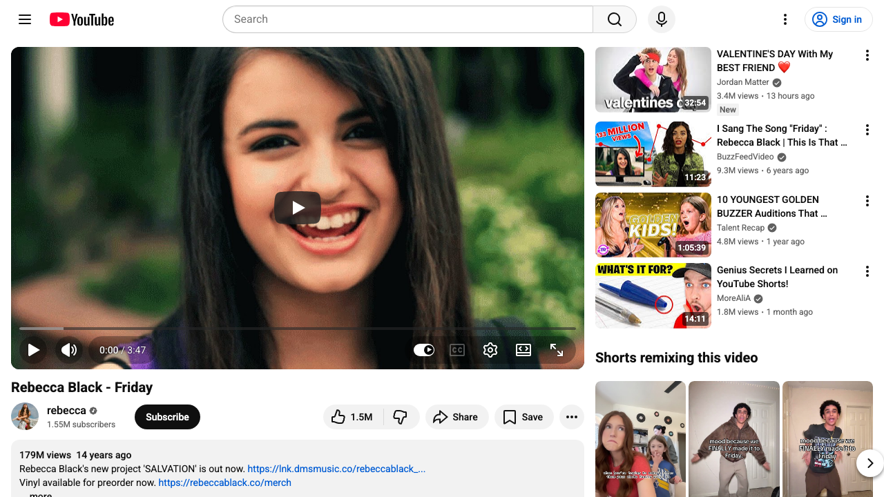 YouTube: watch preview