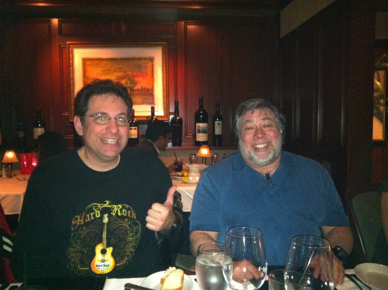 Kevin Mitnick and Steve Wozniak at dinner