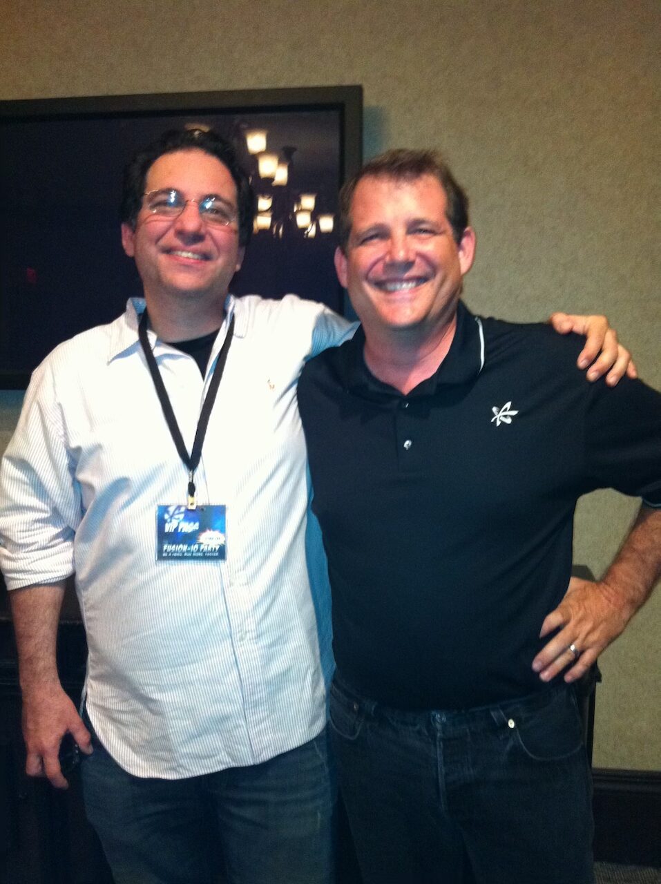 Kevin Mitnick and Shawn Nunley at a Fusion-io party in the early days