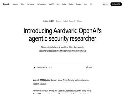 OpenAI Aardvark preview