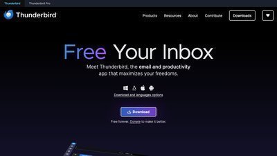 Thunderbird website preview