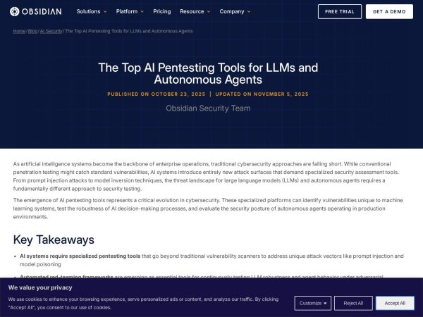 Obsidian: AI Pentesting Tools preview